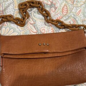 Brown faux Leather Women's Bag